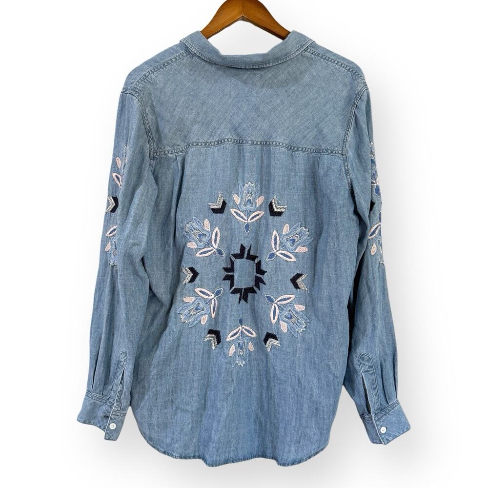Rails Phoenix Aztec Embroidered Chambray Denim Bu… - image 7